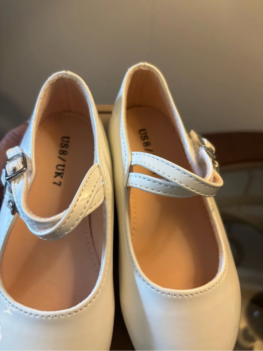 Girls Patent Mary Jane Shoes in White - Classic Kids Dress Shoe